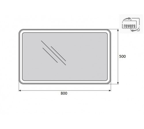 Зеркало BelBagno SPC-MAR-500-800-LED-BTN 50 x 80 см со встроенным светильником и кнопочным выключателем