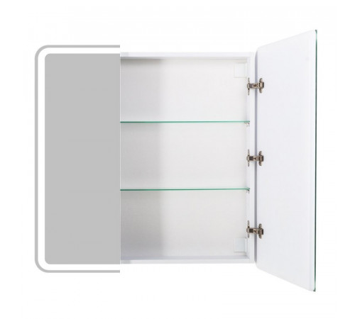 Зеркальный шкаф BelBagno Marino 80 х 80 см, с LED-подсветкой и сенсорным выключателем, Bianco Lucido белый глянец, SPC-MAR-800/800-2A-LED-TCH
