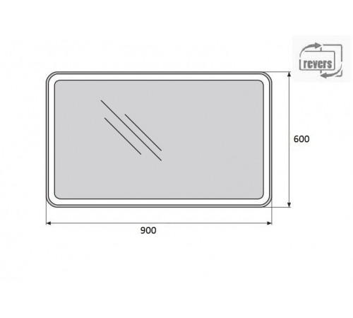 Зеркало BelBagno SPC-MAR-900-600-LED-BTN 90 x 60 см со встроенным светильником и кнопочным выключателем