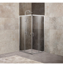 Душевой уголок BelBagno UNIQUE-A-2-85/100-C/P-Cr, 85/100 х 85/100 см, стекло прозрачное/рифленое, цвет профиля хром