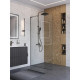 Душевая стенка BelBagno UNO-L-1-TB-100-C-GM, 100 см, стекло прозрачное, профиль вороненая сталь, gunmetal