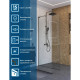 Душевая стенка BelBagno UNO-L-1-TB-100-C-GM, 100 см, стекло прозрачное, профиль вороненая сталь, gunmetal