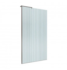 Душевая стенка BelBagno UNO-L-1-TB-100-FL-GM, 100 см, стекло рифленое, профиль вороненая сталь, gunmetal