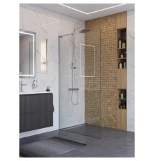 Душевая стенка BelBagno UNO-L-1-TB-110-C-Cr, 110 см, стекло прозрачное, профиль хром