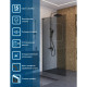 Душевая стенка BelBagno UNO-L-1-TB-110-GR-GM, 110 см, стекло тонированное графит, профиль вороненая сталь, gunmetal