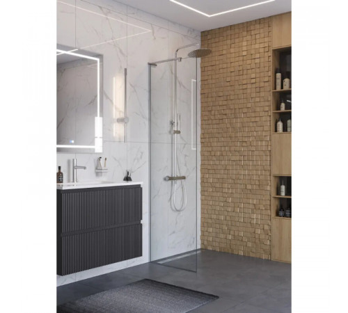 Душевая стенка BelBagno UNO-L-1-TB-70-C-Cr, 70 см, стекло прозрачное, профиль хром