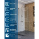 Душевая стенка BelBagno UNO-L-1-TB-80-C-Cr, 80 см, стекло прозрачное, профиль хром