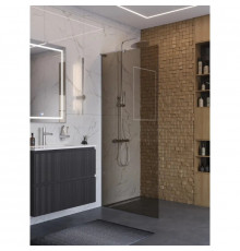Душевая стенка BelBagno UNO-L-1-TB-90-BR-Cr, 90 см, стекло тонированное бронза, профиль хром