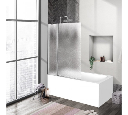 Шторка для ванны BelBagno Uno, 90 х 150 см, стекло шиншилла, профиль хром, UNO-V-1-90/150-CH-CR