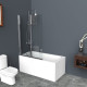 Душевая шторка на ванну BelBagno UNO, 120 х 150 см, стекло прозрачное, профиль хром, UNO-V-2-120/150-C-Cr