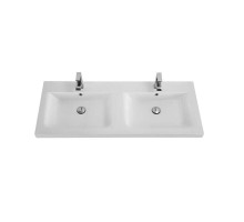 Раковина Cezares CZR-1200/480-2-LV-MR-ECO, 120 см, искусственный камень, 2 чаши, белый