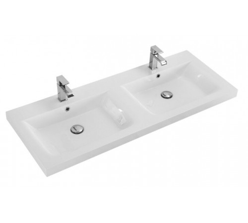 Раковина Cezares CZR-1200/480-2-LV-MR-ECO, 120 см, искусственный камень, 2 чаши, белый