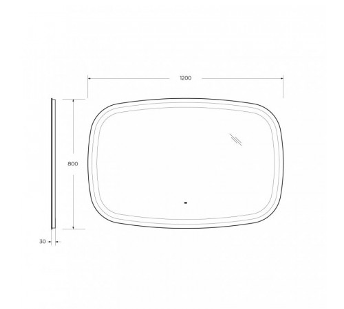 Зеркало Cezares Molveno 120 x 80 см, со встроенной подсветкой и датчиком движения, CZR-SPC-MOLVENO-1200-800-MOV