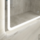 Зеркало Cezares Stylus 100 x 70 см, со встроенной подсветкой, сенсорным выключателем и подогревом, белое, CZR-SPC-STYLUS-1000-700-TCH-WARM