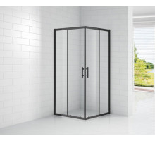 Душевой уголок Cezares ECO-O-A-2-90-C-NERO, 90 х 90 х 190 см, стекло прозрачное