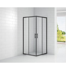 Душевой уголок Cezares ECO-O-A-2-90-C-NERO, 90 х 90 х 190 см, стекло прозрачное