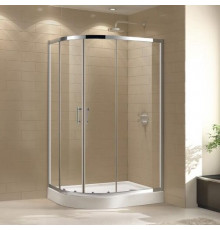 Душевой уголок Cezares ECO-O-RH-2-100/80-C-Cr/ECO-O-RH-2-100/80-P-Cr, 100 х 80 х 190, стекло прозрачное/рифленое, профиль хром