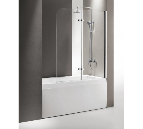 Душевая шторка на ванну Cezares Eco-O-V-21-120/140-P-Cr-L/R, 120 см, стекло рифленое, профиль хром, левая/правая
