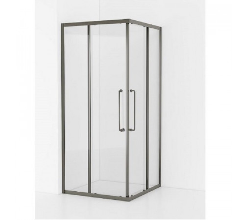 Душевой уголок Cezares RELAX-304-A-2-80-C-GM, 80 х 80 см, стекло прозрачное, профиль оружейная сталь