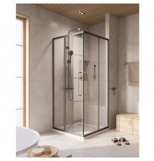 Душевой уголок Cezares RELAX-304-A-2-90-C-GM, 90 х 90 см, стекло прозрачное, профиль оружейная сталь