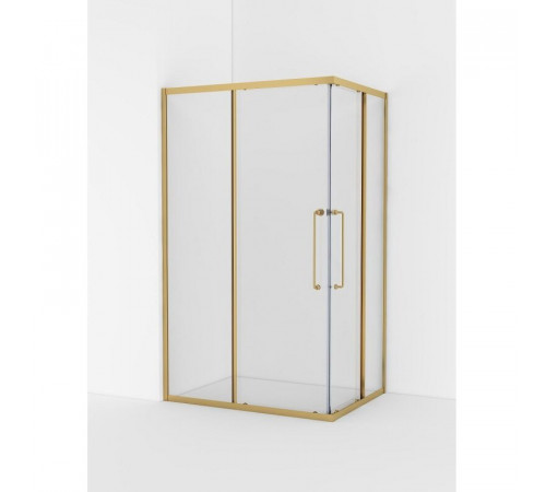 Душевой уголок Cezares RELAX-304-AH-2-120/90-C-BORO, 120 х 90 см, стекло прозрачное, профиль золото брашированное