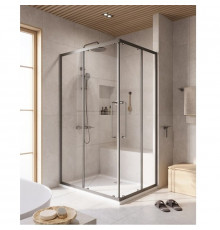 Душевой уголок Cezares RELAX-304-AH-2-120/90-C-GM, 120 х 90 см, стекло прозрачное, профиль оружейная сталь