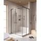 Душевой уголок Cezares RELAX-304-AH-2-120/90-C-GM, 120 х 90 см, стекло прозрачное, профиль оружейная сталь