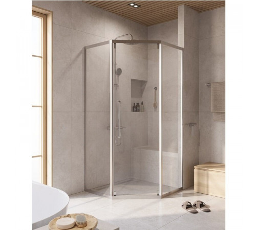Душевой уголок Cezares RELAX-304-P-1-100-C-CR, 100 х 100 см, стекло прозрачное, профиль хром