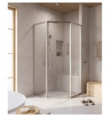 Душевой уголок Cezares RELAX-304-P-1-100-C-GM, 100 х 100 см, стекло прозрачное, профиль оружейная сталь