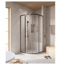 Душевой уголок Cezares RELAX-304-R-2-100-C-GM, 100 х 100 см, стекло прозрачное, профиль оружейная сталь