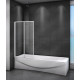 Шторка на ванну Cezares Relax RELAX-V-2-80/140-C-Bi, 80 х 140 см, стекло прозрачное, цвет профиля белый