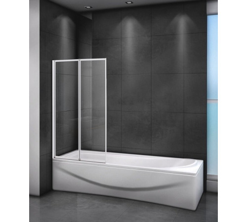 Шторка на ванну Cezares Relax RELAX-V-2-80/140-P-Bi-L, 80 х 140 см, стекло рифлёное, цвет профиля белый