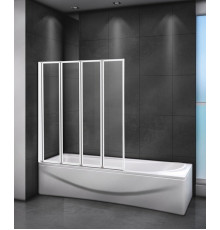 Шторка на ванну Cezares Relax RELAX-V-4-90/140-P-Bi-L/R, 90 х 140 см, стекло рифлёное, цвет профиля белый