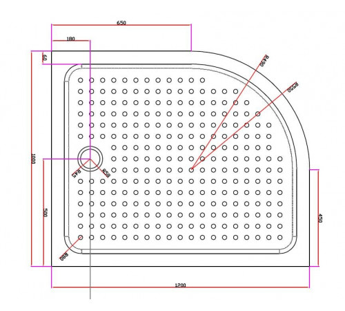 Поддон акриловый Cezares TRAY-A-RH-120/100-550-15-W