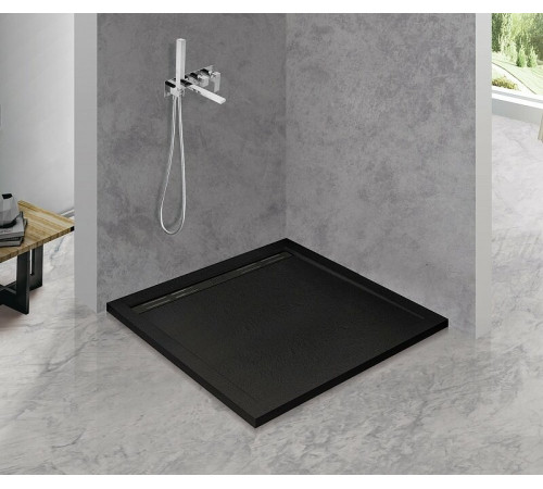 Душевой поддон Cezares TRAY-AS-A-90-30-NERO, 90 х 90 см, квадратный, искусственный камень, черный матовый