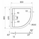 Душевой поддон Cezares TRAY-AS-R-80-30-W, 80 х 80 см, четверть круга, искусственный камень, белый