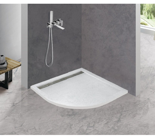 Душевой поддон Cezares TRAY-AS-R-80-30-W, 80 х 80 см, четверть круга, искусственный камень, белый