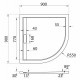 Душевой поддон Cezares Tray-AS-R-90-30-NERO, 90 х 90 см, четверть круга, искусственный камень, черный матовый