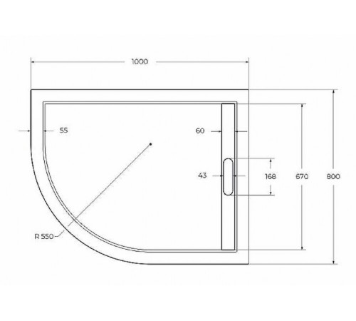 Душевой поддон Cezares TRAY-AS-RH-100/80-30-W-R, 100 х 80 см, асимметричный, искусственный камень, правый, белый
