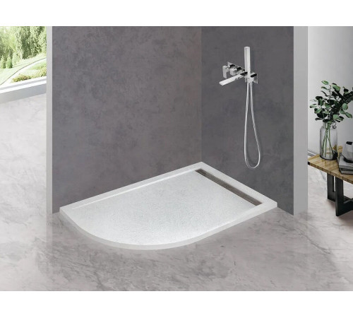 Душевой поддон Cezares TRAY-AS-RH-100/80-30-W-R, 100 х 80 см, асимметричный, искусственный камень, правый, белый