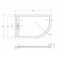 Душевой поддон Cezares TRAY-AS-RH-120/80-30-W-L, 120 х 80 см, асимметричный, искусственный камень, белый