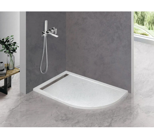 Душевой поддон Cezares TRAY-AS-RH-120/80-30-W-L, 120 х 80 см, асимметричный, искусственный камень, белый
