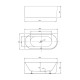 Ванна акриловая Vincea VBT-402-1500L/VBT-402-1500R, 150 x 75 см, слив-перелив в комплекте, левая/правая, цвет белый