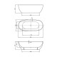 Ванна акриловая Vincea VBT-408-1800, 180 x 81.5 см, щелевой перелив