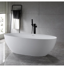 Ванна из искусственного камня Vincea VBT-4S01MW, 170 x 76 см, слив-перелив в комплекте, белый матовый