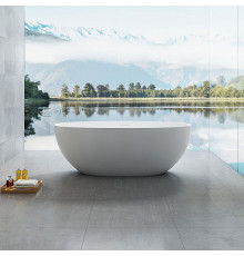 Ванна Vincea Solid Surface VBT-6S01MW белая матовая из искусственного камня 170x75 см, слив-перелив в комплекте