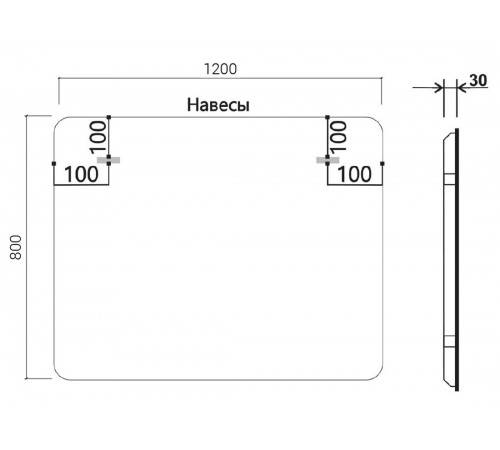 Зеркало Vincea 120х80см, LED c сенсорным выключателем и диммером, VLM-3MA120