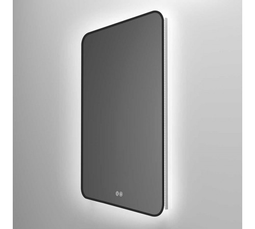 Зеркало Vincea 50 х 70 см, LED c сенсорным выключателем и диммером, с функцией антизапотевания, черная рама, VLM-3VC500B-2