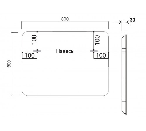 Зеркало Vincea 80х60см, LED c сенсорным выключателем и диммером, VLM-3VC800