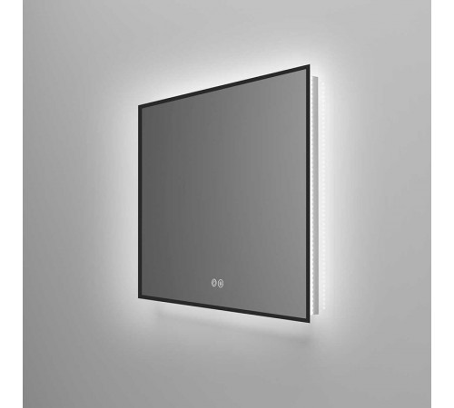 Зеркало Vincea 80 х 60 см, LED c сенсорным выключателем и диммером, с функцией антизапотевания, черная рама, VLM-3VN800B-2